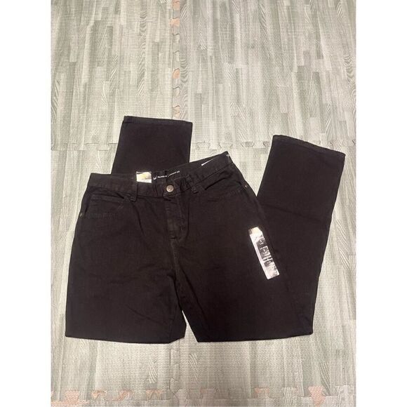 Lee Relaxed Fit Straight Mid Rise Jeans Pants Women's Petite Sz 6 Black - Picture 7 of 9